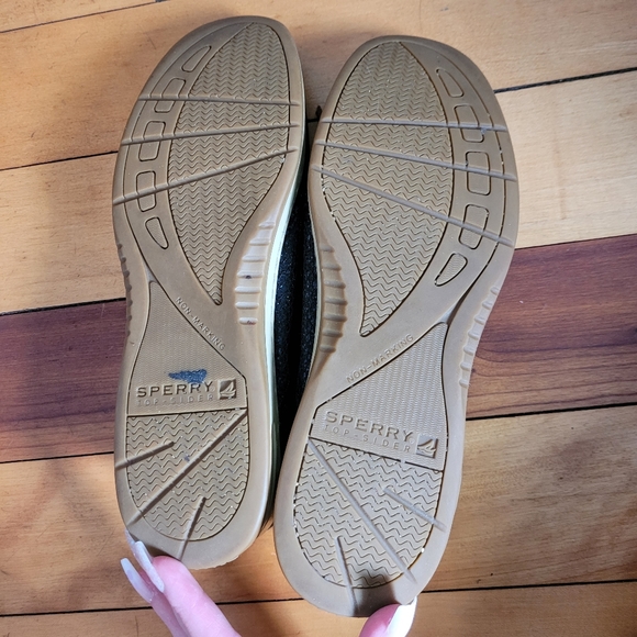 Sperry Topsider Black Sequins and Gold 1-Eye Boat Shoe - Picture 10 of 10